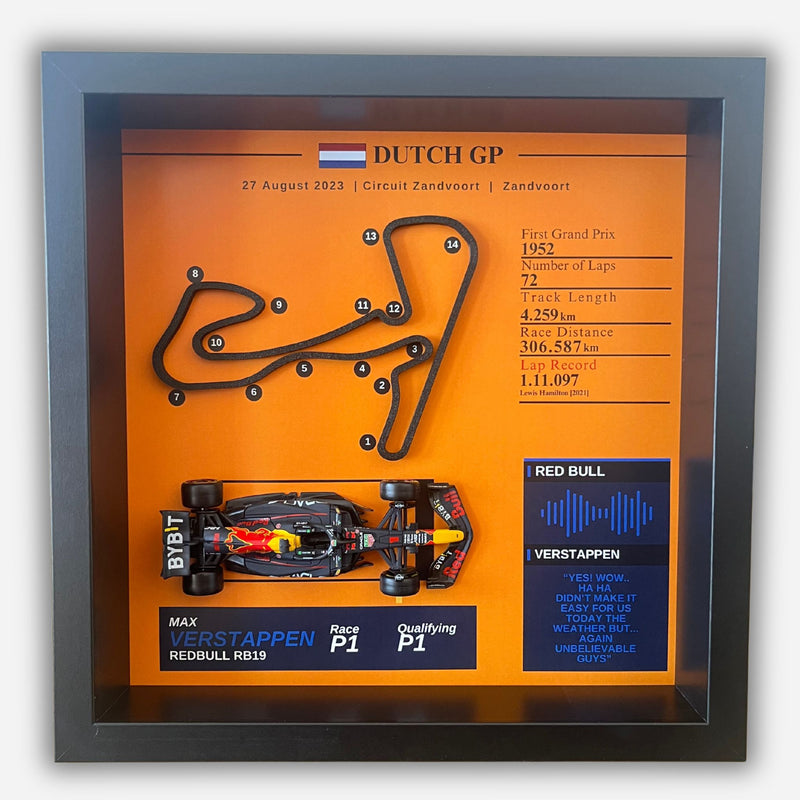 Max Verstappen Dutch GP Win — 3D Collector Frame