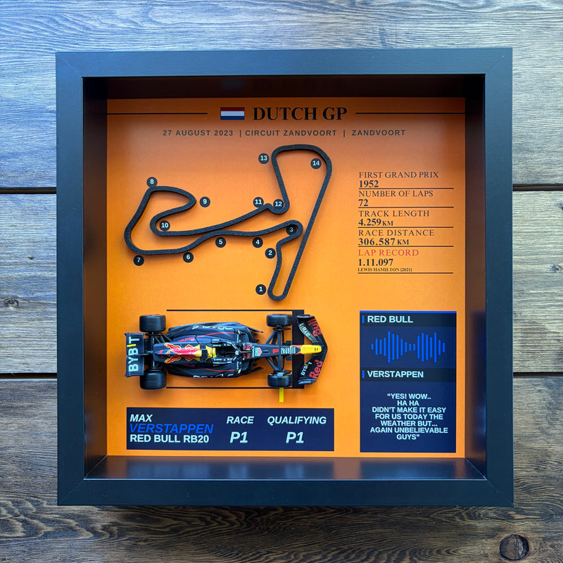 Max Verstappen Dutch GP Win — 3D Collector Frame