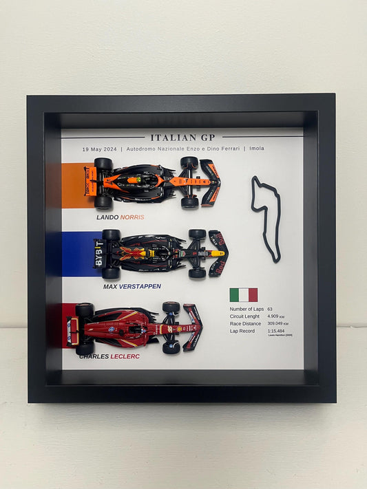 Max Verstappen Imola GP Framed Display: F1 Car Model & Track Map