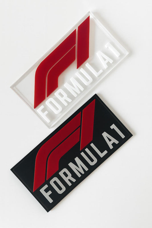 F1 Sign - Formula 1 Wall Art - Grand Prix Desk Decor - F1 Gift for Him - Racing Fan Memorabilia - Layered Plate
